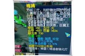 梦幻西游：全服蓝字最多的160武器，千伤+逆天5蓝字，史无前例图片