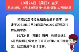 本周日武汉地铁2、6号线正常开班运营图片