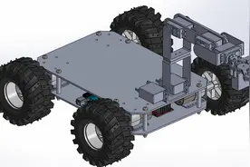 四自由度移动机器人四轮小车3D图纸 STEP格式图片