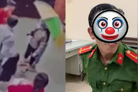 越南一警察去医院不戴口罩，被医务人员提醒后，掏枪威胁医务人员图片