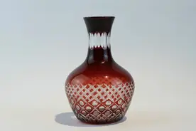 「孤品分享」手工玻璃花瓶/日本江湖切子玻璃花瓶花器图片