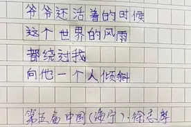 小学生诗句《爷爷》火了，全篇仅26字却催人泪下，网友：年度金句图片