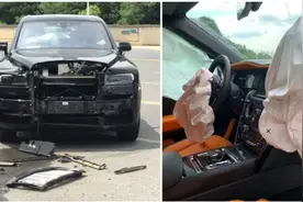 劳斯莱斯新车出事故，“小金人”被捡走？！业内人士：车标值20万图片