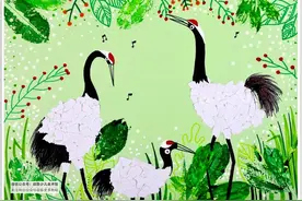 儿童画教程 | 儿童美术中的趣味撕纸和创意联想《趣画丹顶鹤》图片