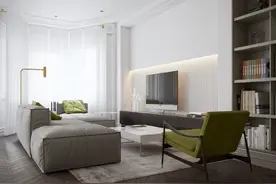 泰安装修/引光入室，乳白色气质公寓设计实景拍摄，美的纯粹图片