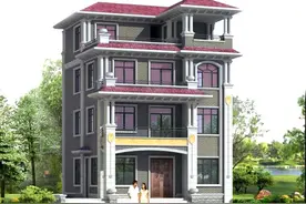 农村普通四层3层半自建楼房设计图纸，多卧室图片