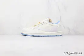乔丹Air Jordan 1 Low三方联名款低帮AJ1倒勾米白蓝色热成像板鞋图片