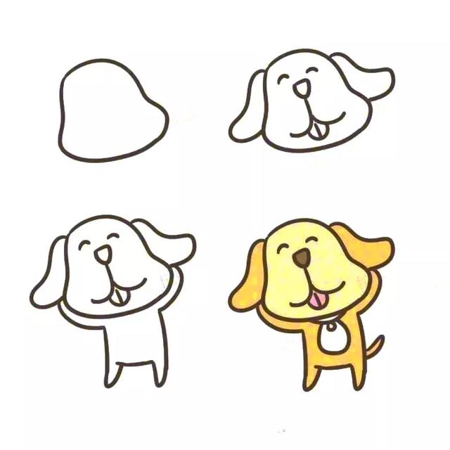 9种小狗简笔画的画法,家长们收干货了,学会再也不担心不会画了