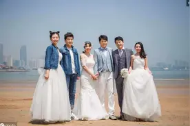 山东三胞胎兄弟同时结婚，会不会认错老公呢？三个新娘有分辨秘诀图片