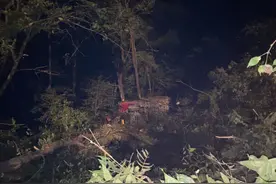 事发雷山！男子驾驶货车坠入百米山谷，消防紧急营救！图片