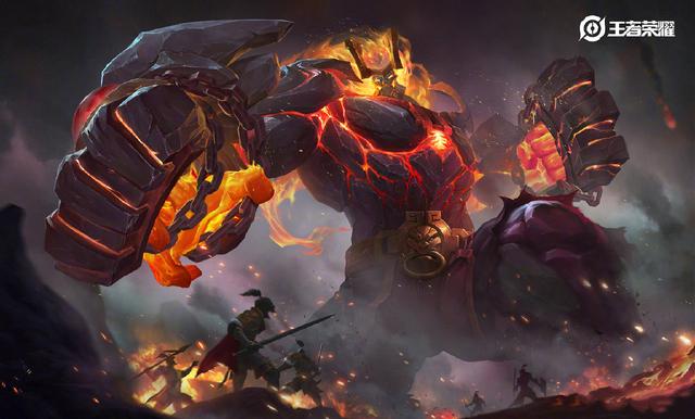 王者荣耀廉颇地狱岩魂优化升级成史诗，海报模型很帅，局内像火炭