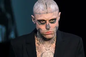 斥资2亿，将“人骨”纹满全身，“僵尸”男孩瑞克走红后却轻生？图片