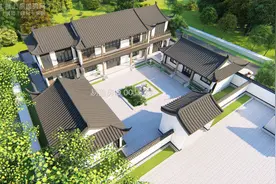 江苏南通谢家中式三合院，建筑尺寸：29.4m×42.9m，造价：310万图片