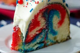 配方132|红、白、蓝漩涡蛋糕，颜色有点中毒，看你敢不敢吃图片