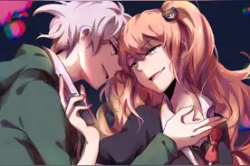 《弹丸论破》江之岛盾子，全面屏壁纸，和绝望势力翩翩起舞图片