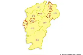 江西最小的4个市，人口都不到200万，面积加起来不到赣州的一半图片