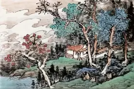 国画教程——写意山水《溪桥髙秋》图片