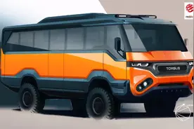 硬派全地形越野大巴车！车长超8米，造型狂野一次能坐35人图片