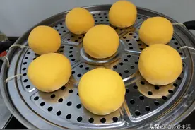 奶香味红薯馒头，色泽金黄，柔软香甜图片