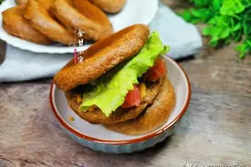 红薯全麦发面饼，方法简单，凉后不发硬，多做一点做早餐图片