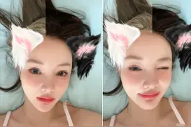 李小璐穿着清凉躺床上自拍，皮肤白嫩体态丰满，腋下勒出两坨赘肉图片