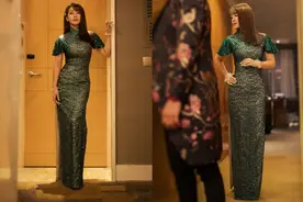 40岁陈紫函太惊艳了，穿上旗袍风情万种，网友：戴向宇真幸福图片