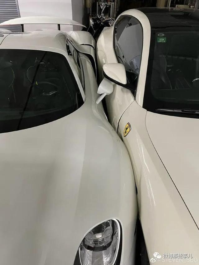 上海某高档小区地下车库内发生天价车祸，初步估计损失达到上千万