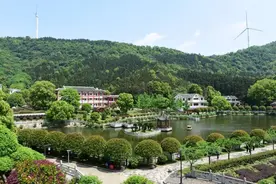 一半春红，一半夏绿，桃花山上等你来图片