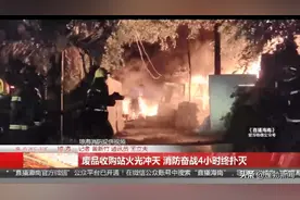 海南一废品收购站发生火灾，五米高压线被烧断图片
