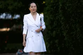 48岁孟晚舟佩戴国旗胸针照片曝光？与51岁许晴撞衫为何多一枚扣子图片