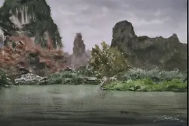 耀榕水彩47。美丽的广西风景，原创手绘水彩画教程视频封面