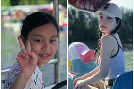 李小璐带娃划船，穿吊带手臂纹身抢镜，甜馨皮肤黝黑对镜比耶图片