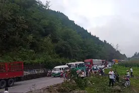 大货车变身“拦路虎”盘踞路中间，这可忙坏了大家图片