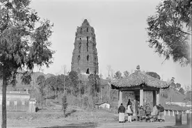 杭州雷峰塔老照片：清朝末年已摇摇欲坠残破不堪图片