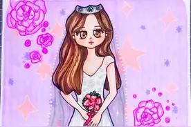 儿童绘画教程#婚纱女孩～每个女孩都有一个公主梦|原创图片