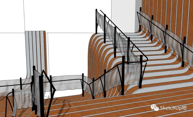 最浪的奇葩楼梯建模，SU依然轻松搞定？