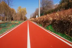 进展更新！太原滨河自行车专用道，摄乐桥至北中环之间地面彩色铺装完成图片