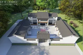 湖南湘潭涂家中式三合院，尺寸：24.8m×18.8m，造价：52.2万图片