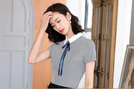 职业装夏季女短袖衬衫女装图片