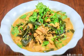 五花肉和海带一起炖居然这么好吃，鲜香入味，脆嫩可口，简单易学图片