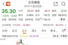 2个月大跌超43%，大股东已套现191亿，立讯精密股价为何持续下探？原因找到了图片
