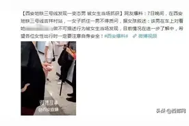 西安地铁3号线现“咸猪手”女子当场抓住“色狼”痛骂图片