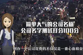 简单大气公司名称，公司名称测试打分100分视频封面