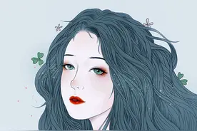 手绘唯美女生插画：因为你是女孩，想对你温柔以待图片