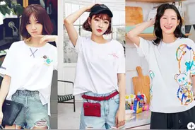 158小个子夏日穿搭，这25套短袖T清新甜美，穿出元气少女风图片