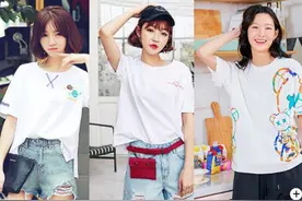 158小个子夏日穿搭，这25套短袖T清新甜美，穿出元气少女风图片