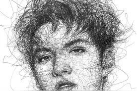 他用一团“乱线”画遍娱乐圈明星，吴亦凡画出了精髓，太形象了吧图片