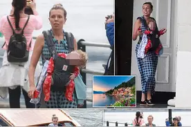 英国首相未婚妻意大利豪华度假，格子田园风显嫩，儿子发型像老爸图片