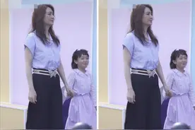 洪欣罕见带女儿走秀，7岁彤彤五官神似爸爸张丹峰，网友：可惜了图片