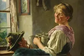 欧洲乡村生活田园山野风景油画作品欣赏图片